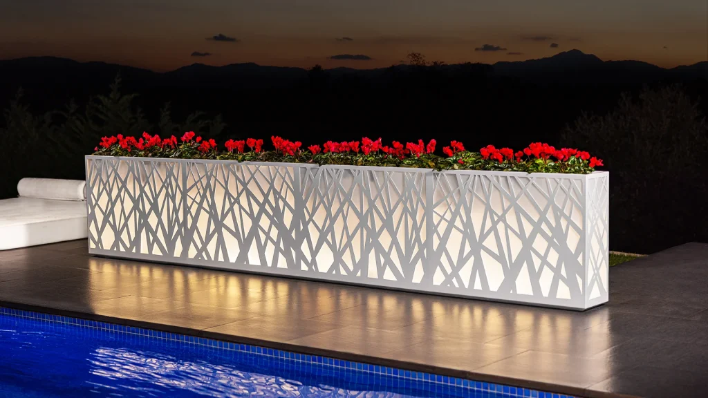 jardinera con luz