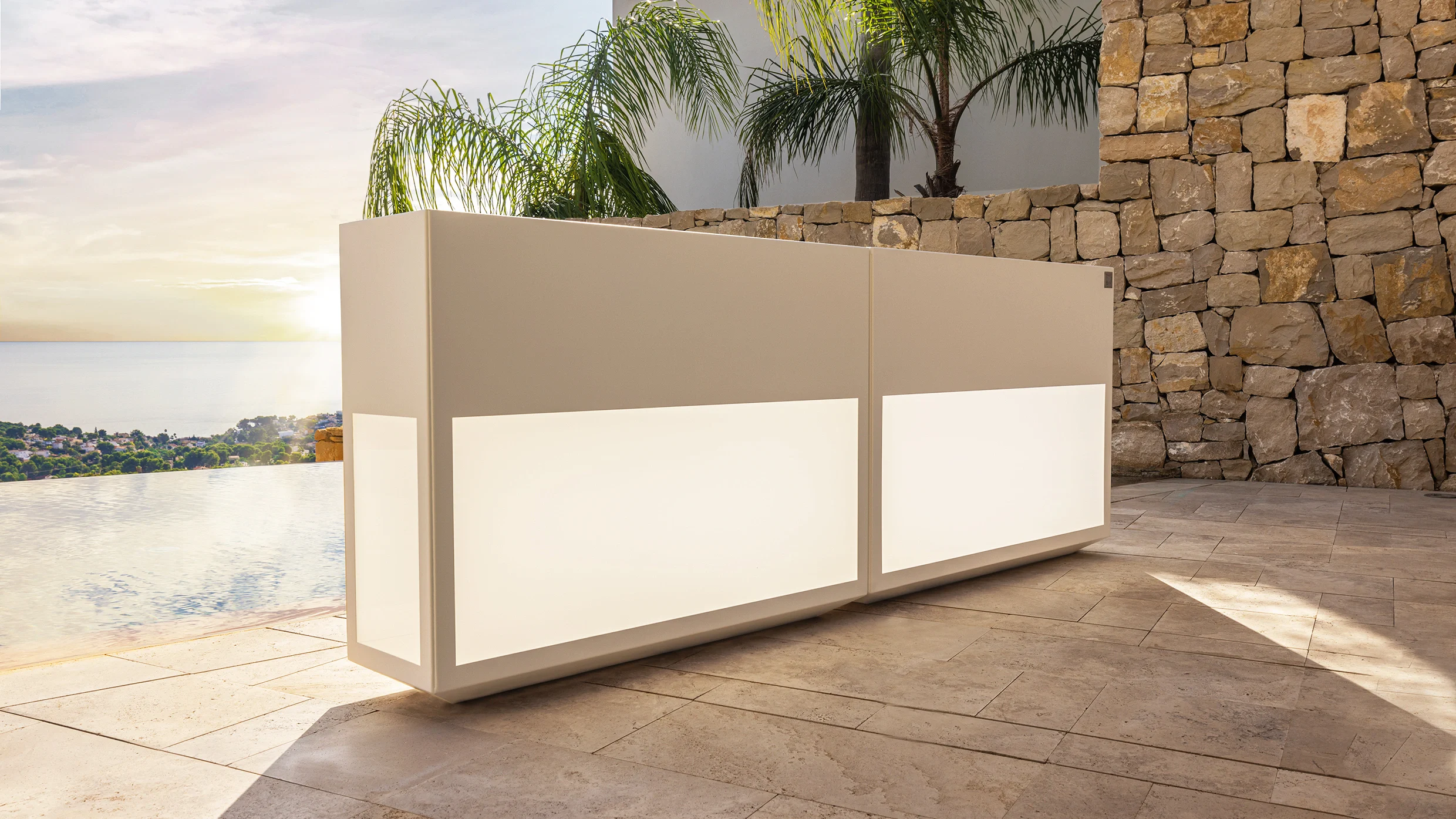 macetas con luz led