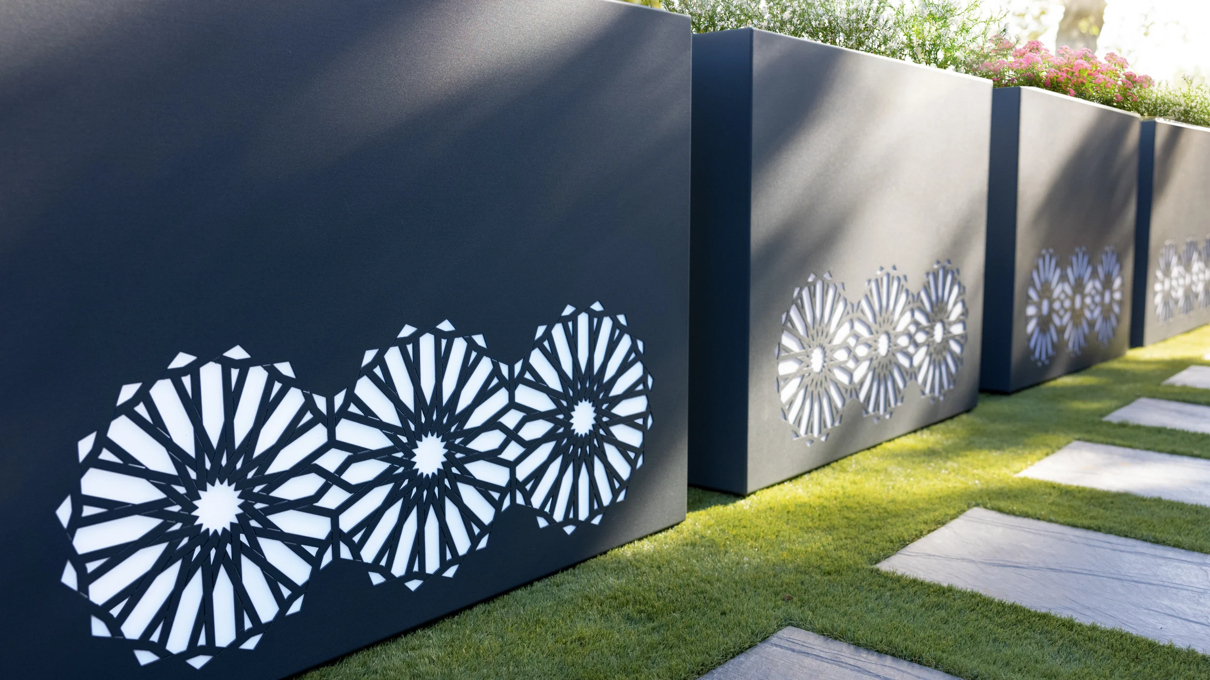 jardineras iluminadas