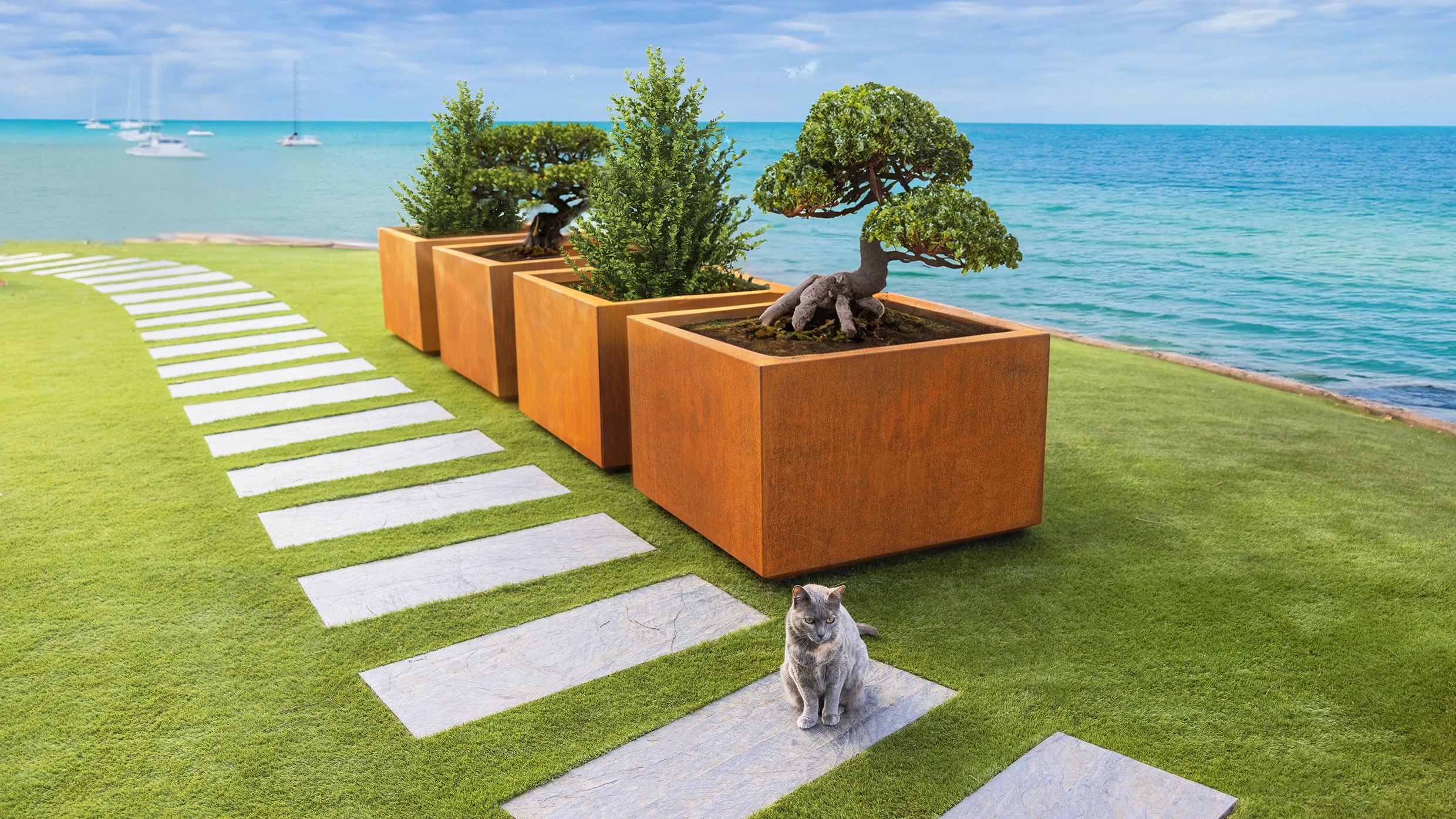 jardinera acero corten