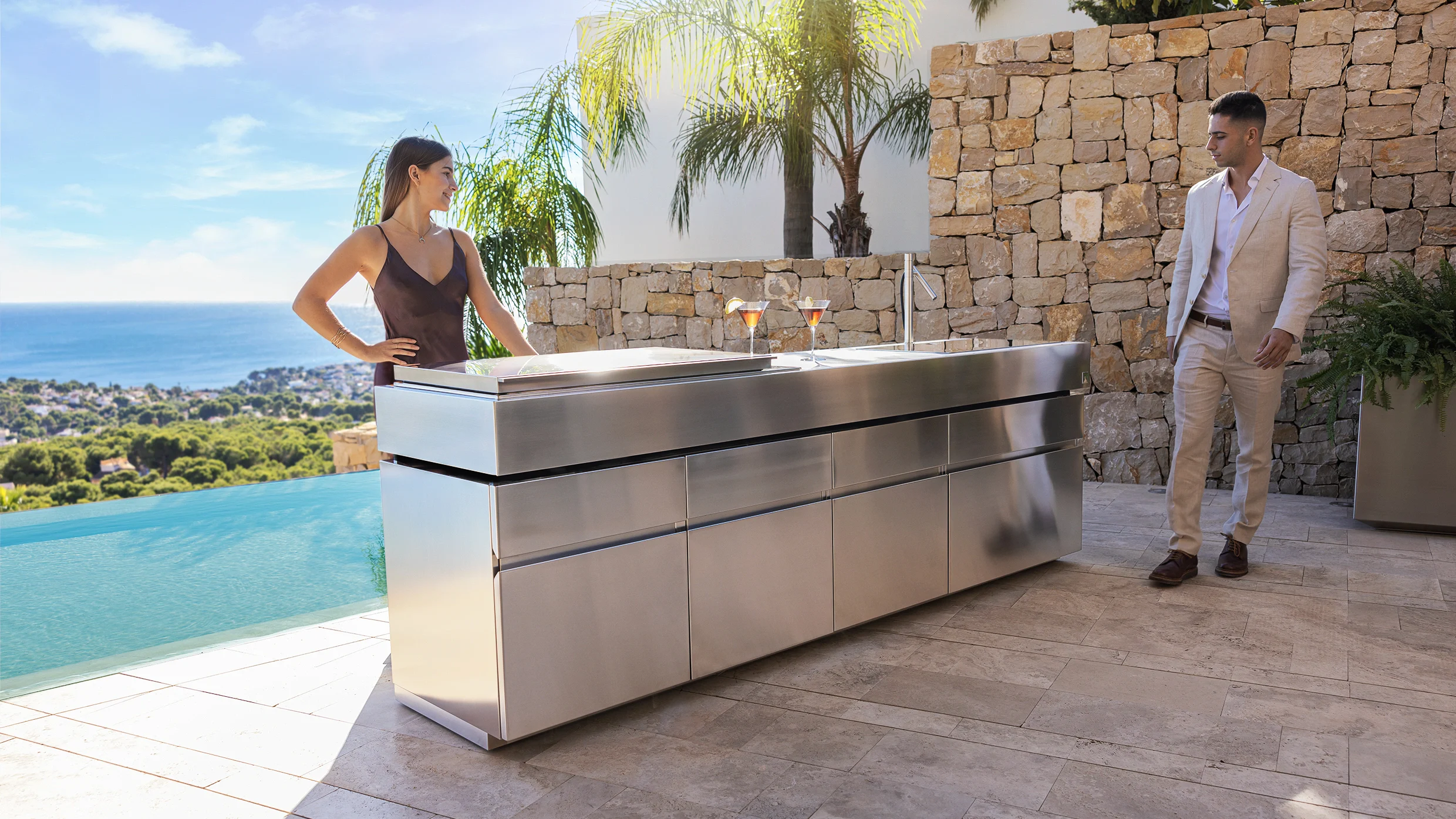materiales para cocina exterior